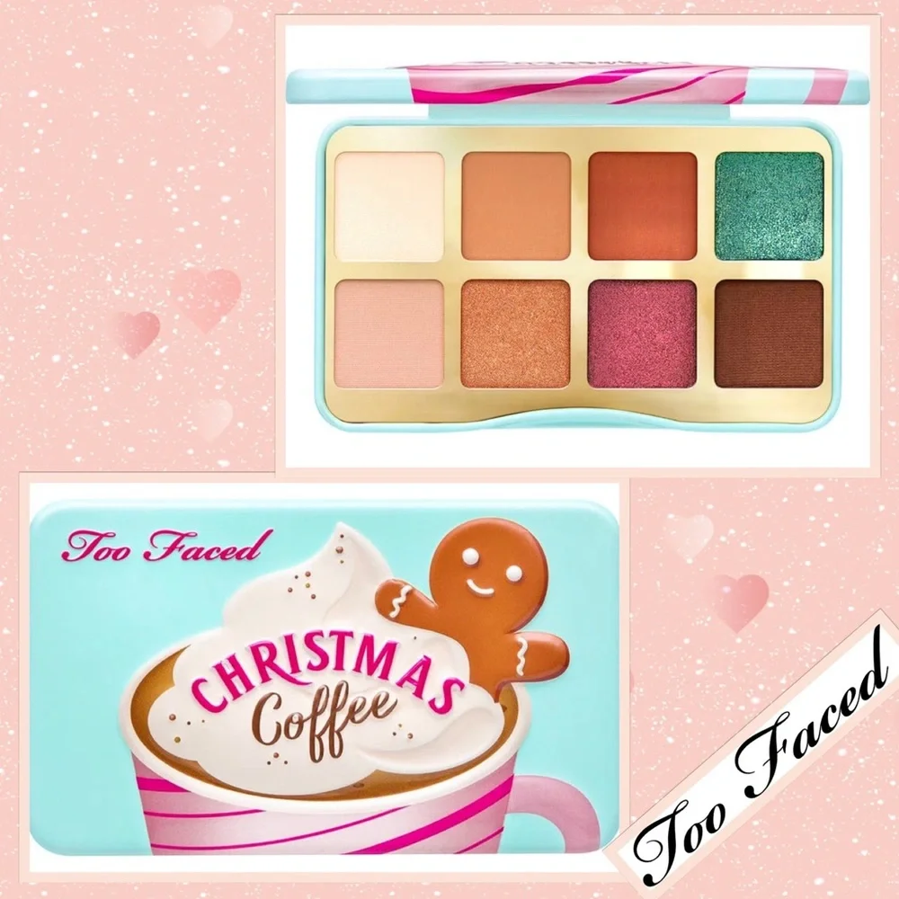 Too Faced Christmas Coffee Travel Size Eyeshadow Palette (Peach, Rust, Cream)